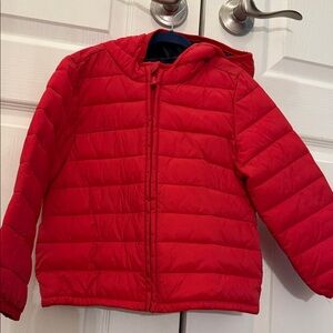 Old Navy Red Kids Puffer Hooded Jacket 5T